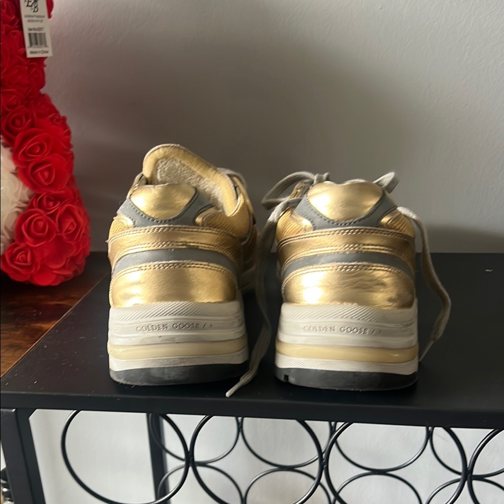 Golden Goose Gold and Silver Sneakers with Supportive Design - Picture 4 of 6